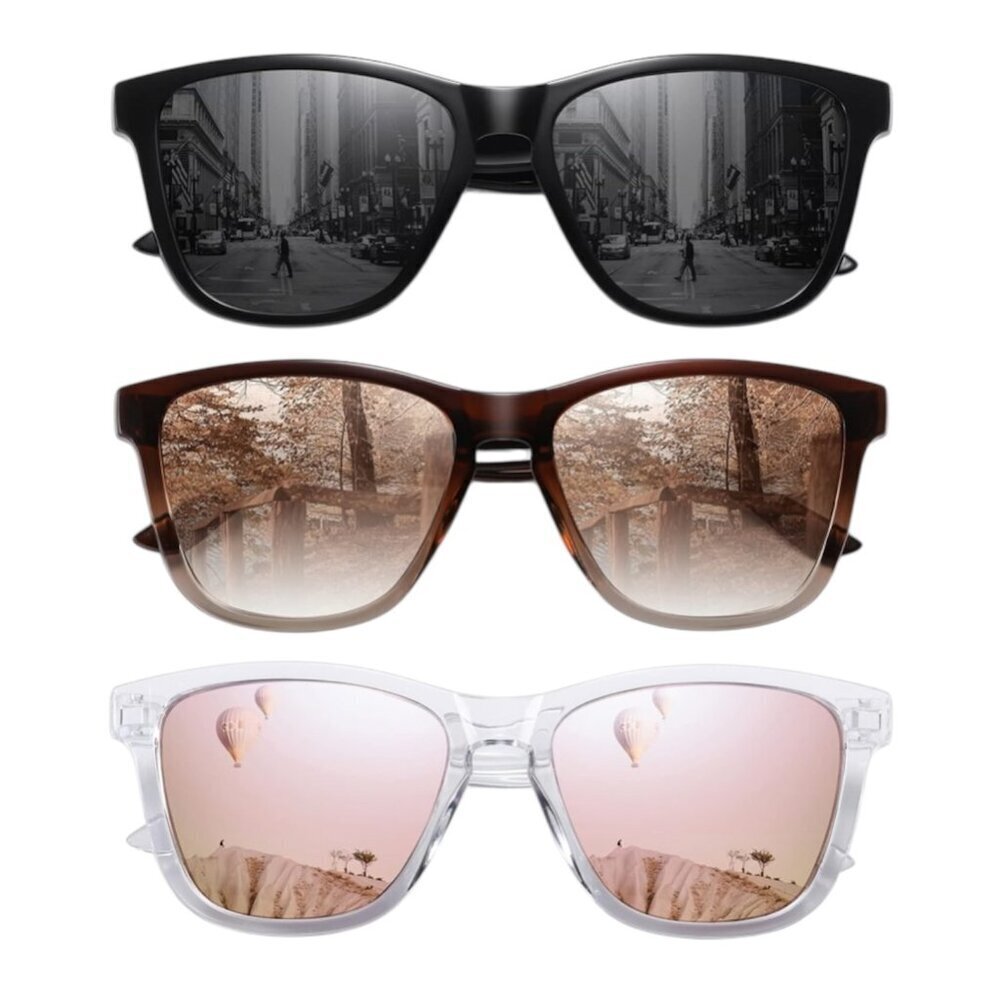 MEETSUN Retro Polarized Sunglasses for Women Men Classic Mirror Lens (3 Pack)